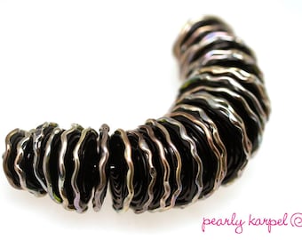 Lampwork Beads, Black disc  lampwork glass beads, glass beads, lampwork beads sra, handemade lampwork, glass beads,  MTO, jewelry supplies