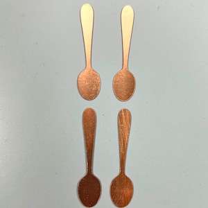 Copper Blanks - 719# New - Tea Spoon Copper blank , stamped enamel , solid copper,  stamping blank, personalized  copper blank, raw copper