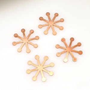 Copper - 322# Snowflake copper blank , stamped enamel , solid copper,  stamping blank, personalized  , copper blank, raw copper