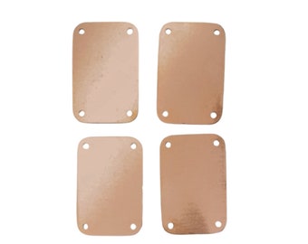 Copper - 57c# Rectangle With 4 Holes copper blank, stamped  solid copper, stamping blank, personalized, copper blank, raw copper