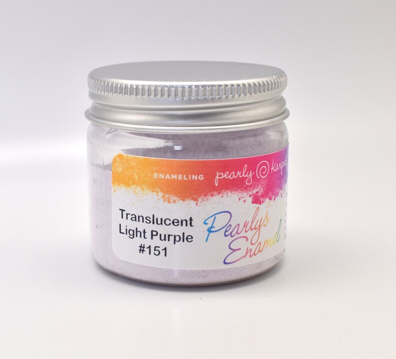 Poudre d'émail Pearly's n° 151 violet clair translucide 3 oz. (85 g) Idéal pour l'émaillage au chalumeau/au four/cloisonné et humide image 3