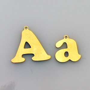 Letters A-Z  brass blanks, brass charms , brass stamping blanks, stamping blank - pack of 4