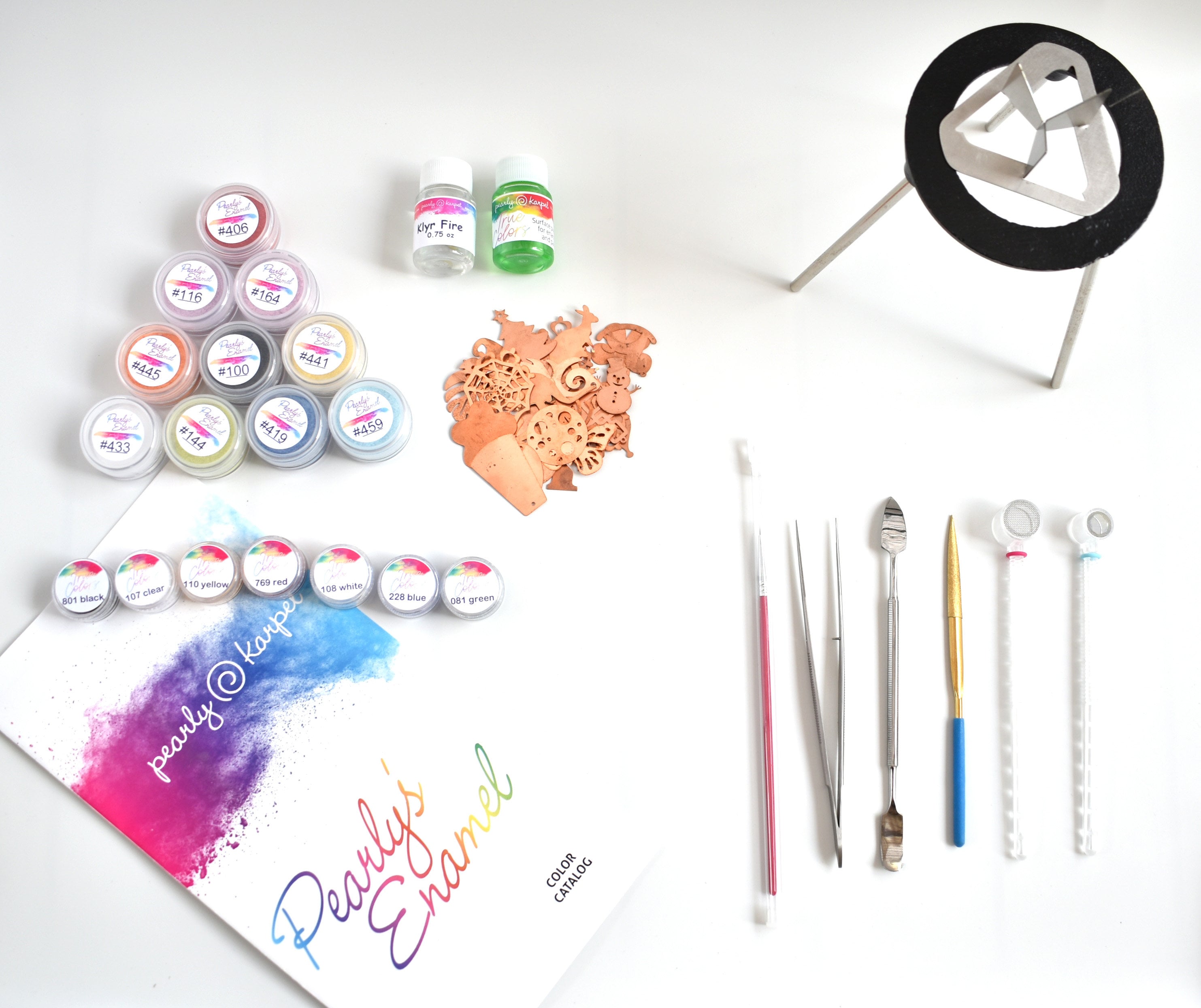 Basic Beginner's Kit for Torch Fire Enameling, Kit For Enamel Work, Tools And Materials for Making Jewelry