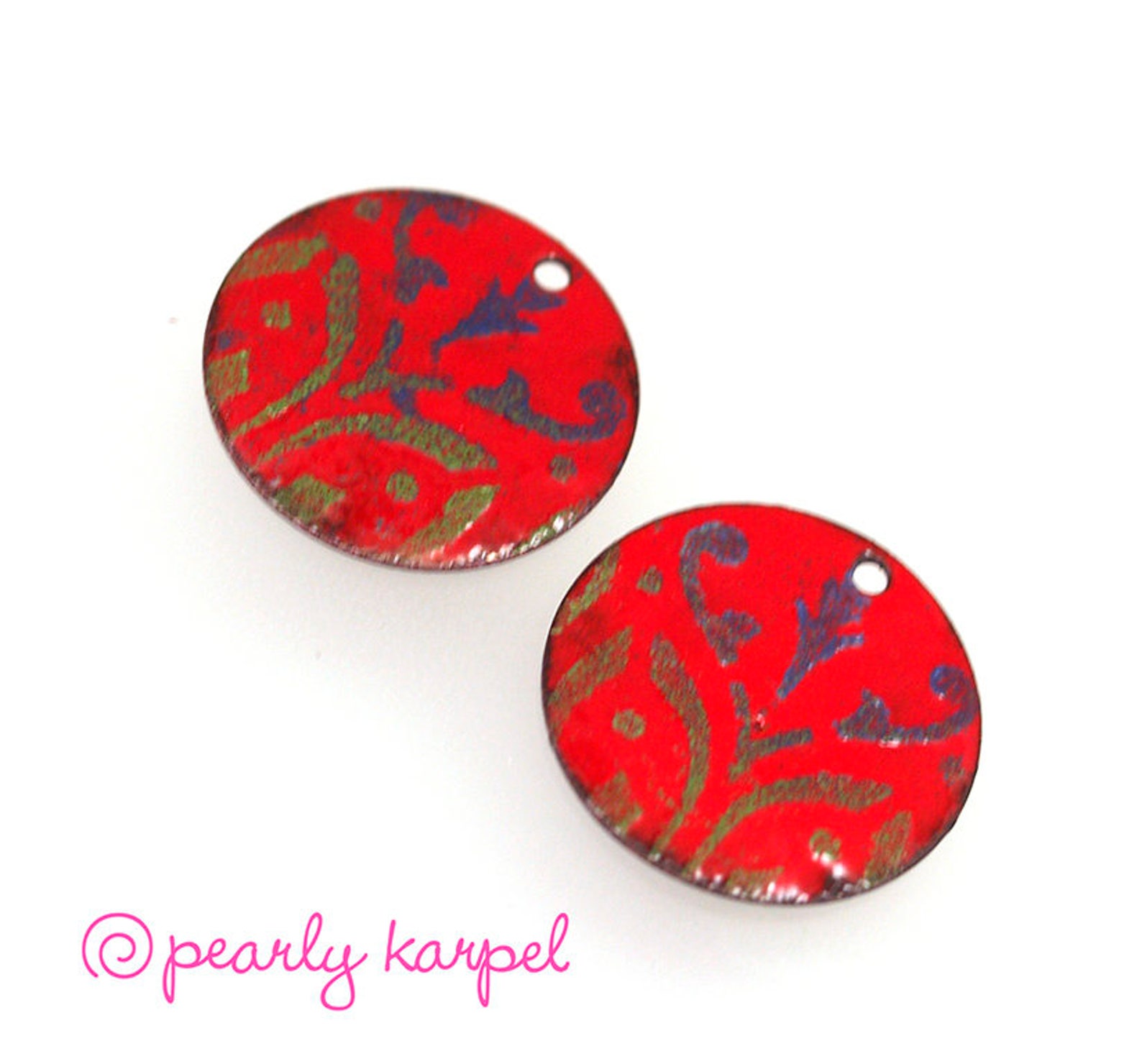 Enameled Copper Enameled Jewelry Jewelry Making Boho Etsy