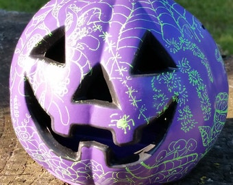 Unique Halloween Light Up Decoration Spooky Pumpkin Zentangle-Inspired