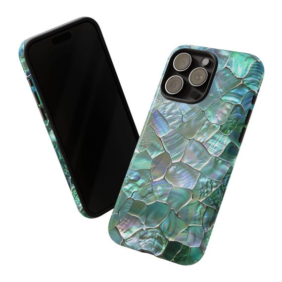 Iridescent Pearl Mosaic Phone Case, Sea Shell Fits iPhone 17 air, 16, 15 Series, Samsung Galaxy S25, S24 Models Iridescent Pearl Mosaic Phone Case, Sea Shell Fits iPhone 17 air, 16, 15 Series, Samsung Galaxy S25, S24 Models