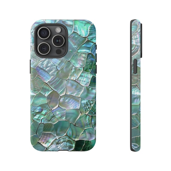 Iridescent Pearl Mosaic Phone Case, Sea Shell Fits iPhone 17 air, 16, 15 Series, Samsung Galaxy S25, S24 Models Iridescent Pearl Mosaic Phone Case, Sea Shell Fits iPhone 17 air, 16, 15 Series, Samsung Galaxy S25, S24 Models