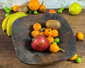 Assiette à fruits carrée en bois de noyer, assiette à fruits vintage, assiette de présentation en bois, assiette à fruits rustique, assiette de service en bois, assiette en bois