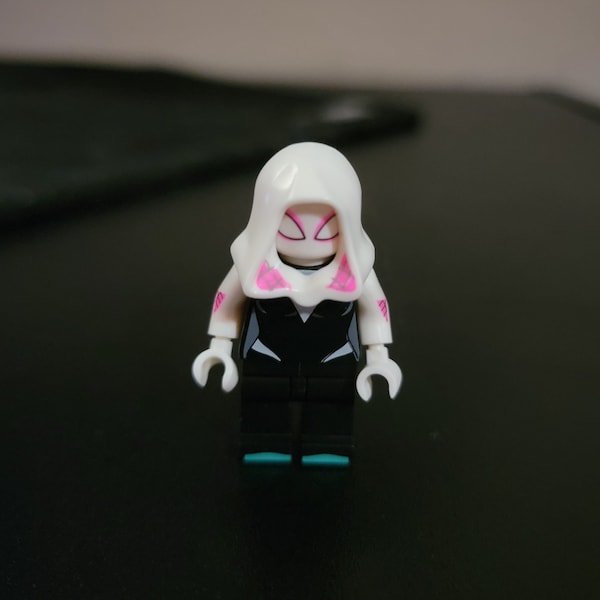 Lego Spider Man Ghost Spider Minifigure Spider Gwen White Hood Custom Super Hero