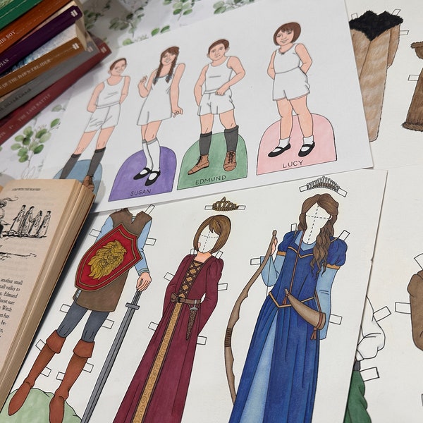 Paper Doll Printable | CHRONICLES OF NARNIA | The Lion The Witch and the Wardrobe | Craft Kit | Printable Paper Dolls | Literary Characters