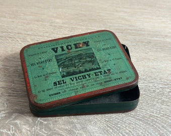 Vintage-Box „Vichy-État-Salz“. Alte französische Schachtel.