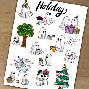 Adesivos fantasmas de férias