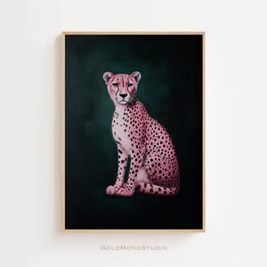Pink Cheetah poster - Cheetah Print - wall decor - living room wall art - living room bedroom wall decoration - Wall Art - DIGITAL DOWNLOAD