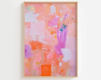 Orange Pink Moderne abstrakte Kunst Wanddeko abstrakte Kunstdruck Poster Wandkunst Wanddekoration Minimalistisch Wall Art DIGITAL DOWNLOAD