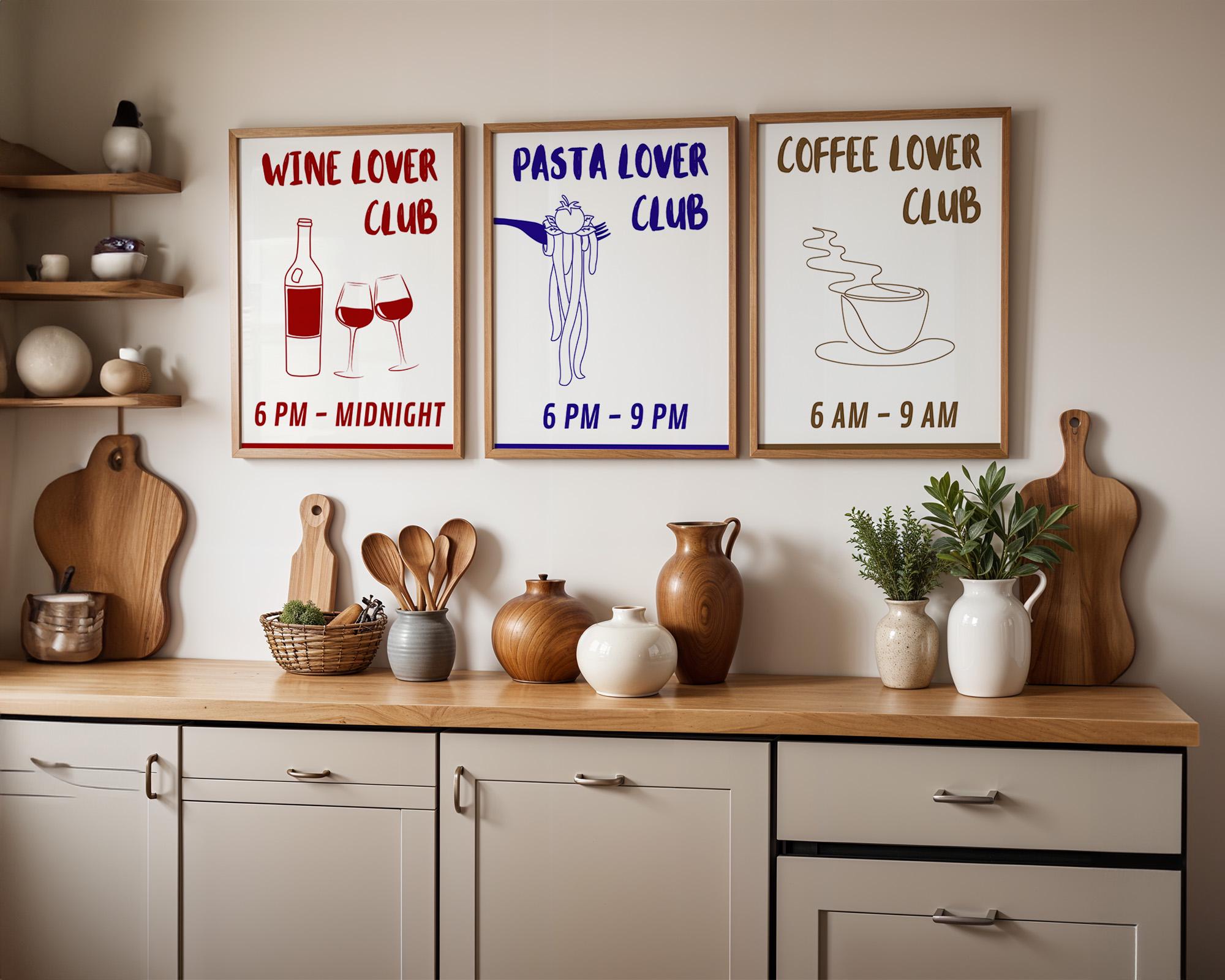Kitchen Print Set of 3, Modern Kitchen Wall Art, Kitchen Print, Coffee ...