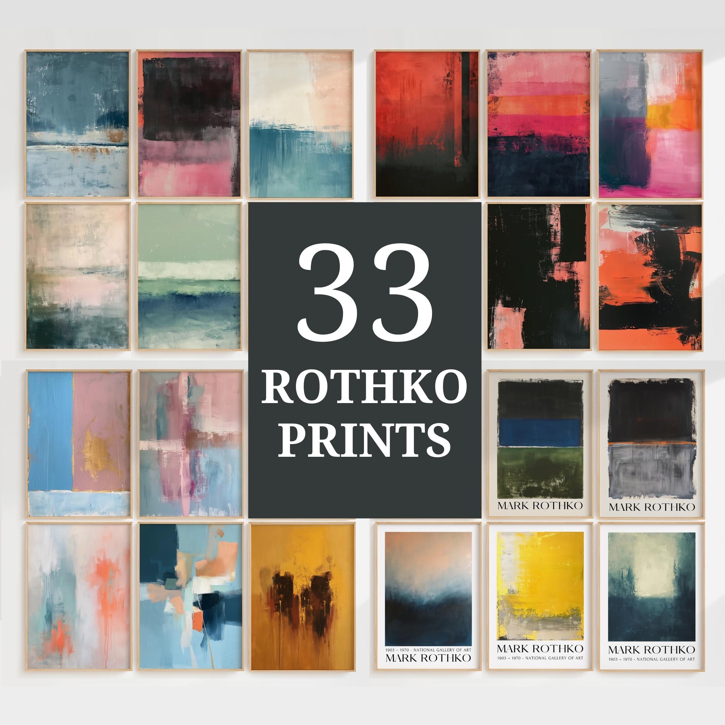 Mark Rothko Set of 33 Wall Art Prints, Mark Rothko Print, Rothko 