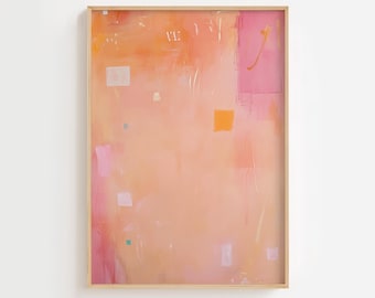 Moderne Abstrakte Kunst in Orange Pink - Wanddeko Poster - Wandkunst - Wanddekoration - Minimalistische Deko - Wallart - DIGITALER DOWNLOAD
