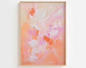 Orange Pink Moderne abstrakte Kunst Wanddeko abstrakte Kunstdruck Poster Wandkunst Wanddekoration Minimalistisch Wall Art DIGITAL DOWNLOAD