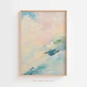 Modern Abstract Wall Art Pink Gold - Printable Wall Art - Impressionist art print - Wall Decor - Cloud - Contemporary Art - DIGITAL DOWNLOAD