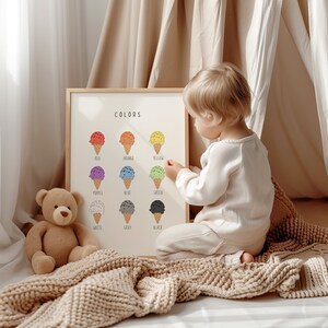 Farben Poster, Farben Print, Klassenzimmer Poster, Kinderzimme Wandkunst, Pädagogische Poster, MONTESSORI Poster, Digital Download