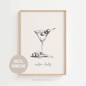 Martini Poster, Cocktail Poster, Bar Art, Küchen Poster, moderne Küchen Wandkunst, Küchendekoration, Happy Hour Poster, Digitaler DOWNLOAD