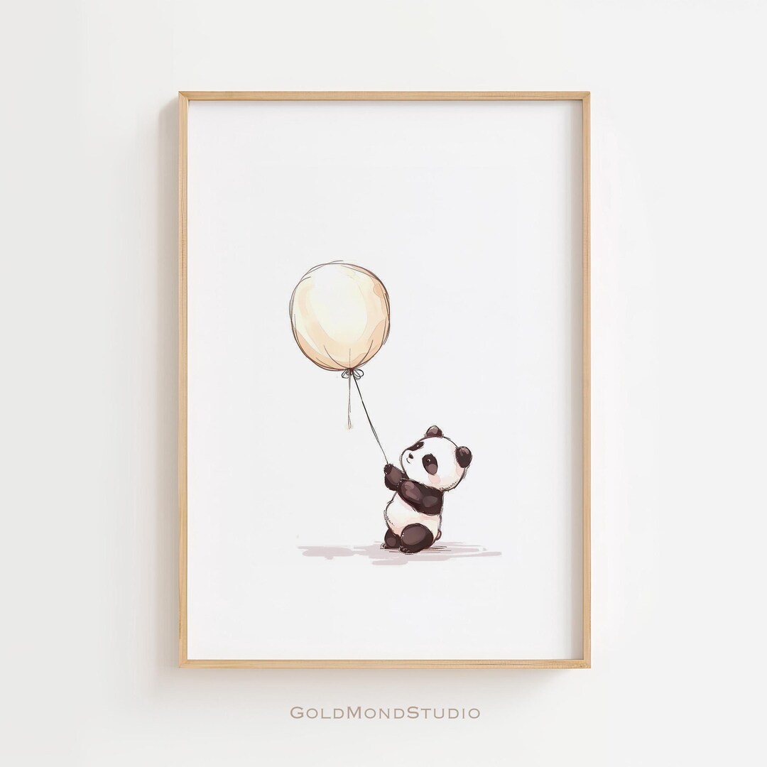 Baby Panda Print, Panda Poster, Nursery Wall Art, Printable Wall Art ...