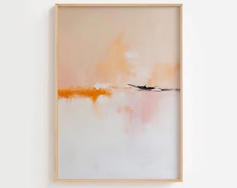 Orange Abstrakte Kunstdruck Poster als DIGITALER DOWNLOAD - Wanddeko - Wandkunst - Wanddekoration - Minimalistisch moderne Kunst - Wallart