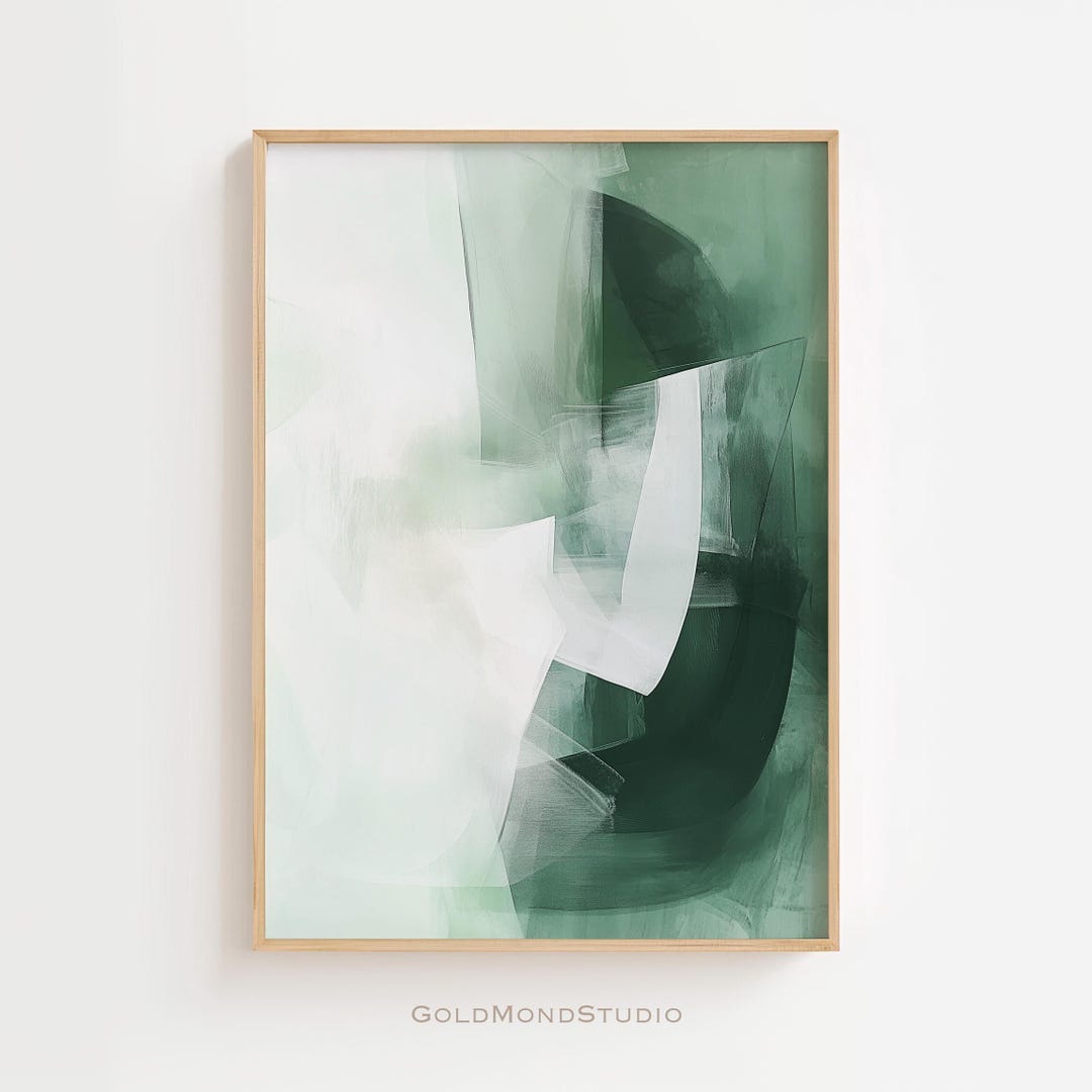 Green Modern Abstract Printable Wall Art - Minimalist Art Print ...