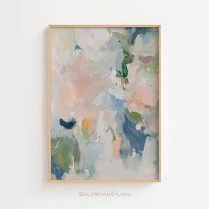 Modern Abstract Wall Art Green and Pink - Printable Wall Art - Expressionist art print - Wall Decor - Contemporary Art - DIGITAL DOWNLOAD