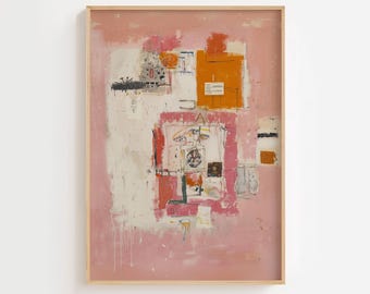 Pósters inspirados en Basquiat - arte abstracto - decoración de pared en tonos pastel - póster - arte de pared - decoración de pared - DESCARGA DIGITAL