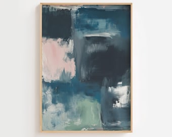 Blue Modern Abstract Wall Art - Printable Wall Art - Minimalist art print - Wall Decor - Contemporary Living Room Art - DIGITAL DOWNLOAD