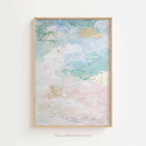 Modern Abstract Wall Art Green Pink Gold - Printable Wall Art - Impressionist art print - Wall Decor - Contemporary Art - DIGITAL DOWNLOAD