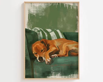 Dog Print, Modern Wall Art, Dog Poster, Vintage Print, Dog lovers, Bedroom wall art, mid century modern,Wall Art,Home Decor,DIGITAL DOWNLOAD