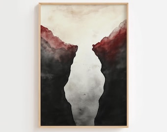 Abstract art print, Watercolor Wall Art, mountain Wall Art, Printable Wall Art, Wall Decor, Contemporary art, Living Room, DIGITAL DOWNLOAD