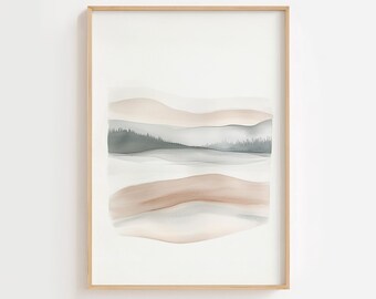 Minimalistisches Aquarell Poster - Moderne Abstrakte Kunst - Wanddeko Einzugsgeschenk - Kunstdruck - Wohndeko - Wallart - DIGITALER DOWNLOAD