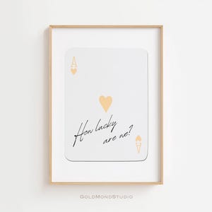 Ace of Hearts Poster, Retro Wall Art, Vintage Wall Art, Trendy Wall Art, Playing Card Poster, How lucky are we, Wall art, DIGITAL DOWNLOAD