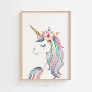 Nursery Decor, Unicorn, Watercolor Print, Unicorn Poster, watercolor animals, watercolor poster,Nursery wall decor,Wall art,DIGITAL DOWNLOAD