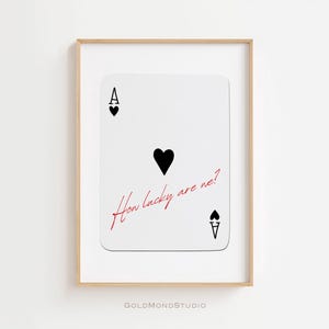 Ace of Hearts Poster, Retro Wall Art, Vintage Wall Art, Trendy Wall Art, Playing Card Poster, How lucky are we, Wall art, DIGITAL DOWNLOAD