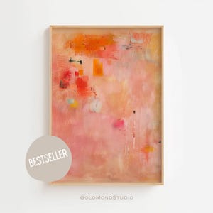 Rosa Orange Abstrakt Poster - Konsttryck - Väggdekor - Väggkonst - Heminredning - Minimalistisk Modern Konst - Väggkonst - DIGITAL NEDLADDNING