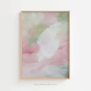 Pink Green Modern Abstract Wall Art - Printable Wall Art - Minimalist art print Wall Decor Contemporary Living Room Art - DIGITAL DOWNLOAD