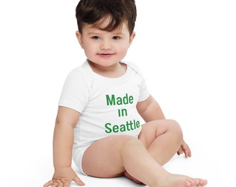 Made in Seattle onesie, funny baby onesie