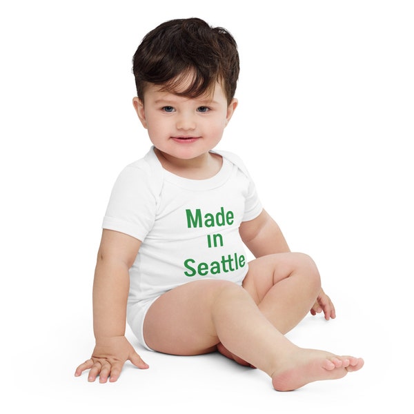 Made in Seattle onesie, funny baby onesie