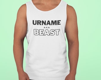 Custom name beast gym tank singlet, Mens womens, Crossfit gym, fitness gift