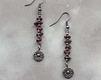 Boucles d’oreilles grenat