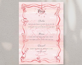 Western Disco Theme Menu | Editable Canva Template | Rodeo Glam Bachelorette Customisable Menu Design