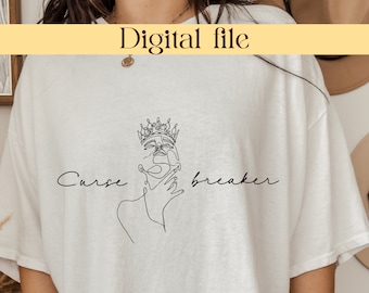 Sarah J. Maas Feyre Cursebreaker PNG, téléchargement numérique Night Court, chemise acotar, Booktok Merch, fichier Rhysand Merch, vêtements de Fan SJM