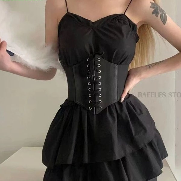 Women's Corset Belt Gothic Fashion Leather Female Lace-up Corset Belts Gift for Her