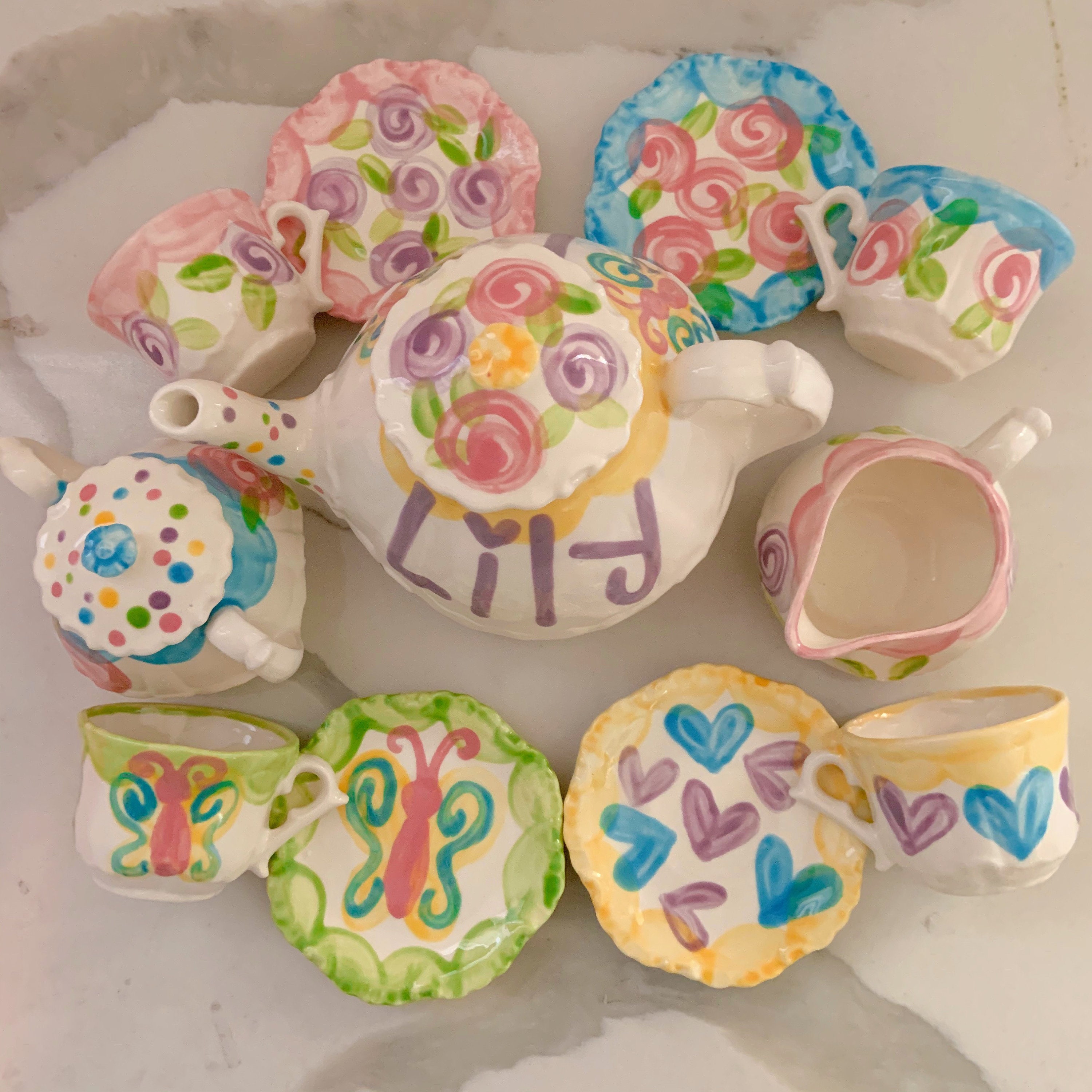 Girls Personalized Tea Set // Whimsical MixNMatch Etsy