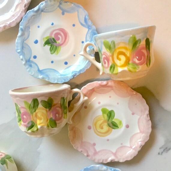 Tea Party Favors Personalized Tea Cups Handpainted Birthday