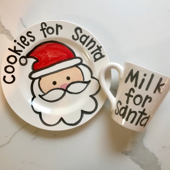 Cookies and milk for Santa personalized plate & mug / Christmas Plate Il_570xn